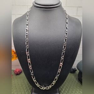 1003. Monet Silver-Tone Figaro Link Chain Necklace